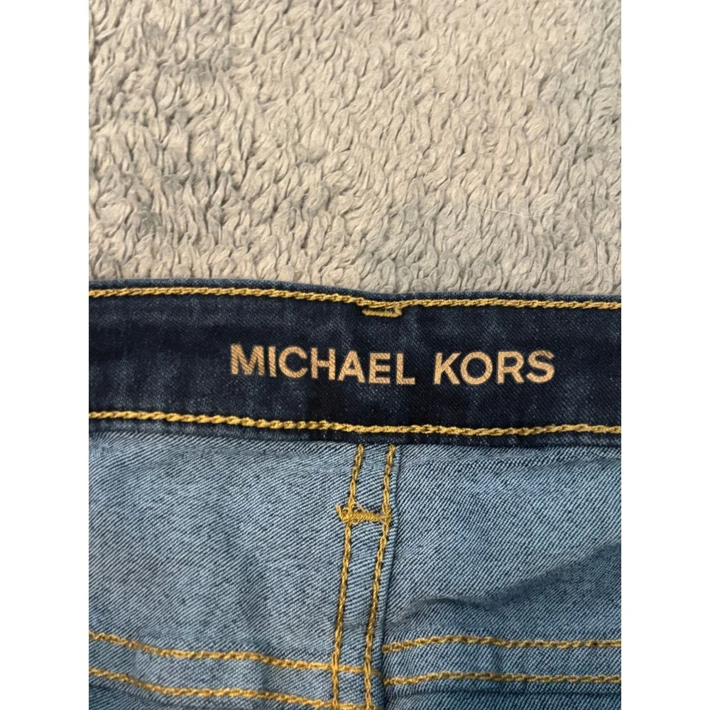 Michael Kors Izzy Cropped Skinny Jeans Dark Wash Blue Denim Womens Size 10